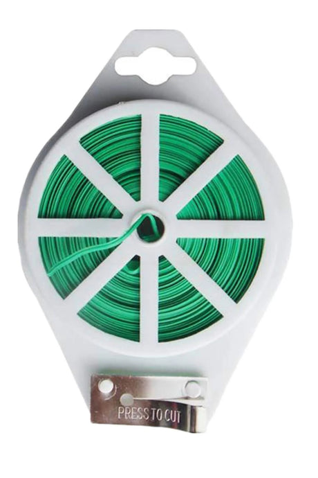 Green Twist Ties with Built-In Cutter, 300 ft.