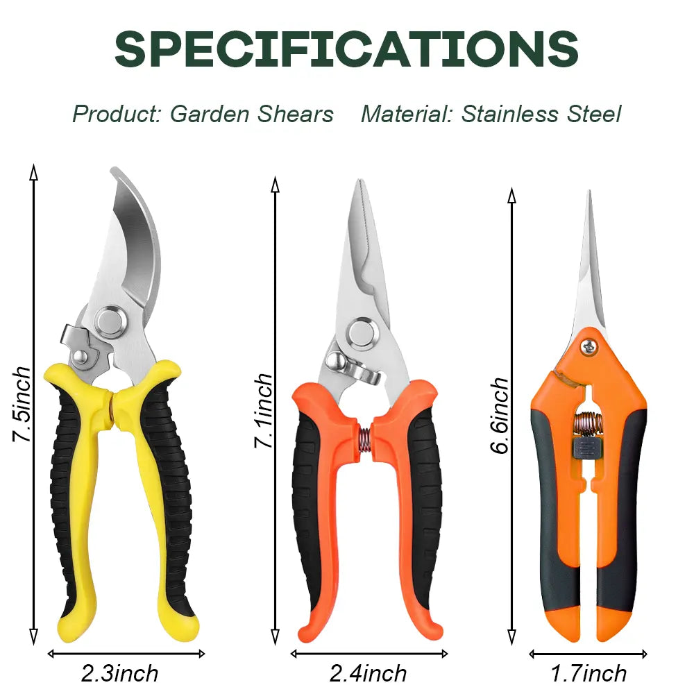 types of garden scissors 3 Pack Garden Scissors, Pruning Shears